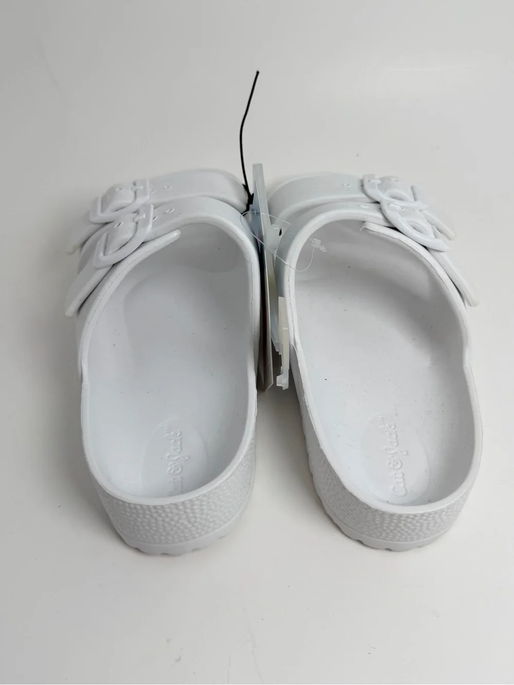 Cat & Jack White Double-Strap Buckle Slide Sandals for Kids